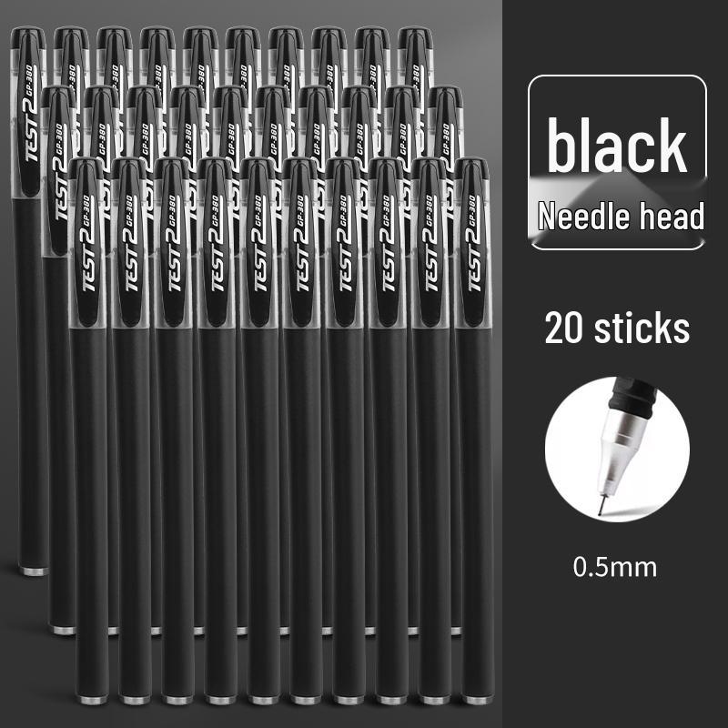 500 Neutral Exam Pens: Student 0.5mm Black Carbon Water-based Sign Pens with Refills