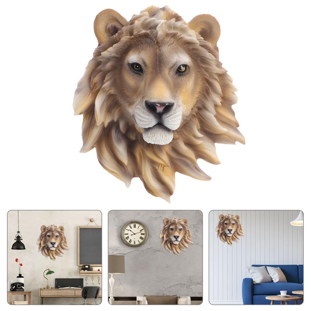 Wall Tiger Head Hanging Statues Hanging Lion Faux Ornament Sculpture Tiger Head Hanging
