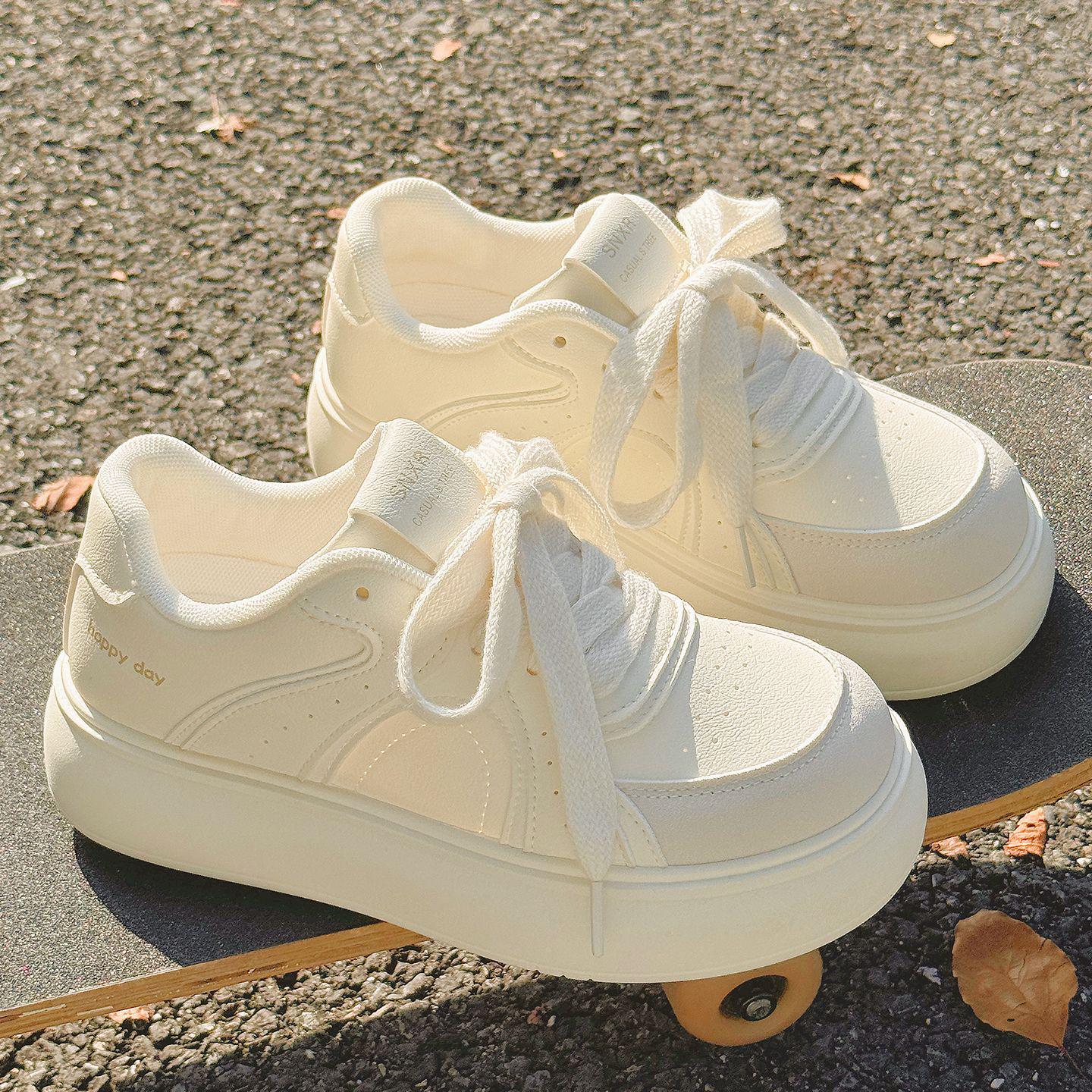 

Женские парусиновые кроссовки на толстой подошве Belle BEB2901 - Универсальная осенняя спортивная обувь Size 36 бежевый