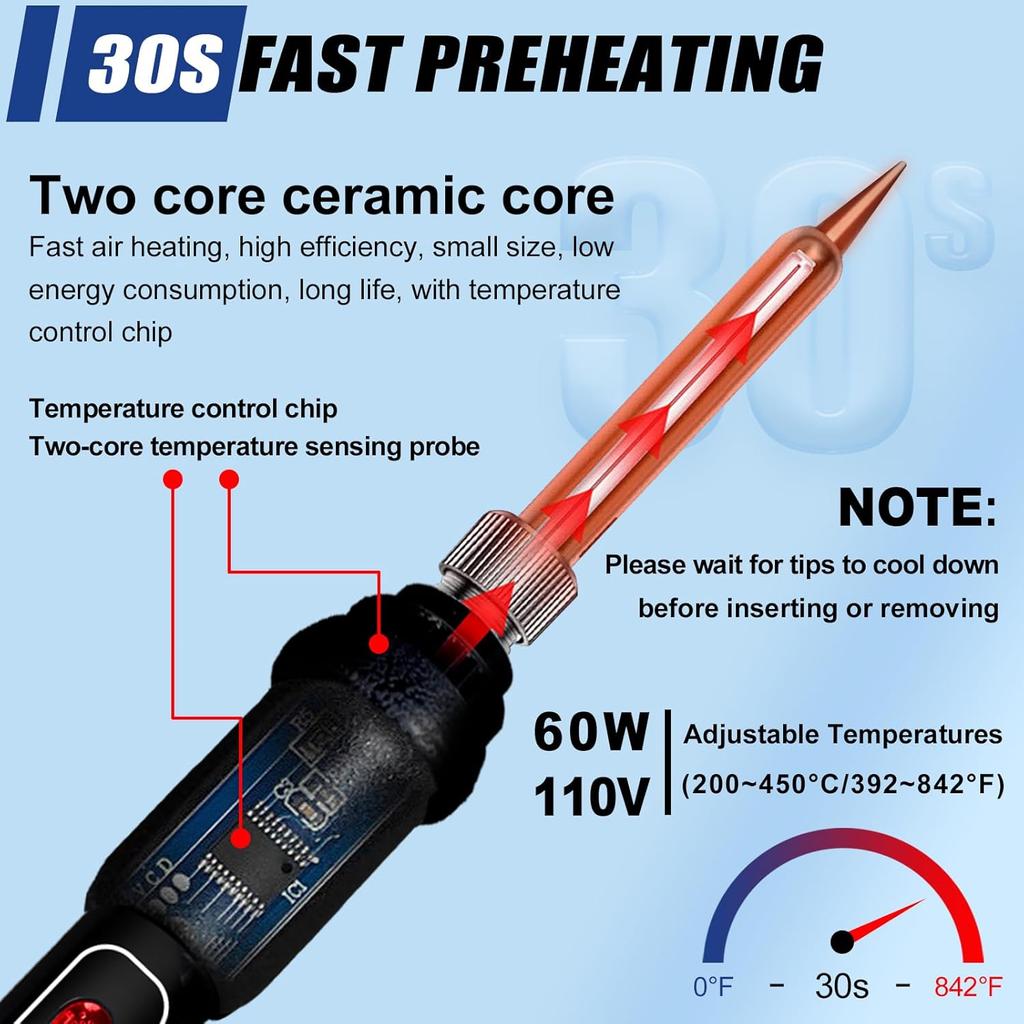 Wood Burning Kit, 163 Pcs Wood Burner Tool Kit with Letters and Numbers, Pyrography Pen with Adjustable Temperature Control Various Tips Stencils,