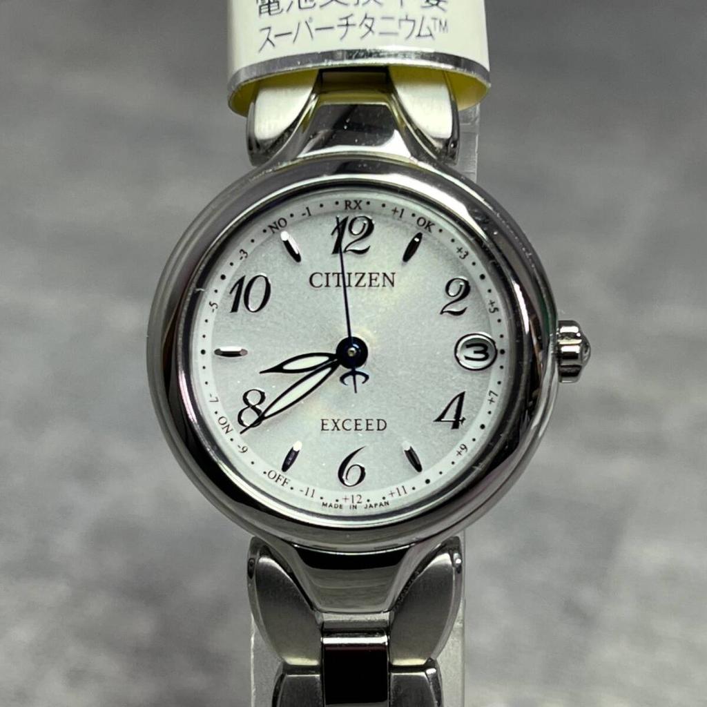 Citizen EXCEED Solar and Watch ES9470-50A Radio-Controlled Watch, Mother-of-Pearl Titanium, Ladies'