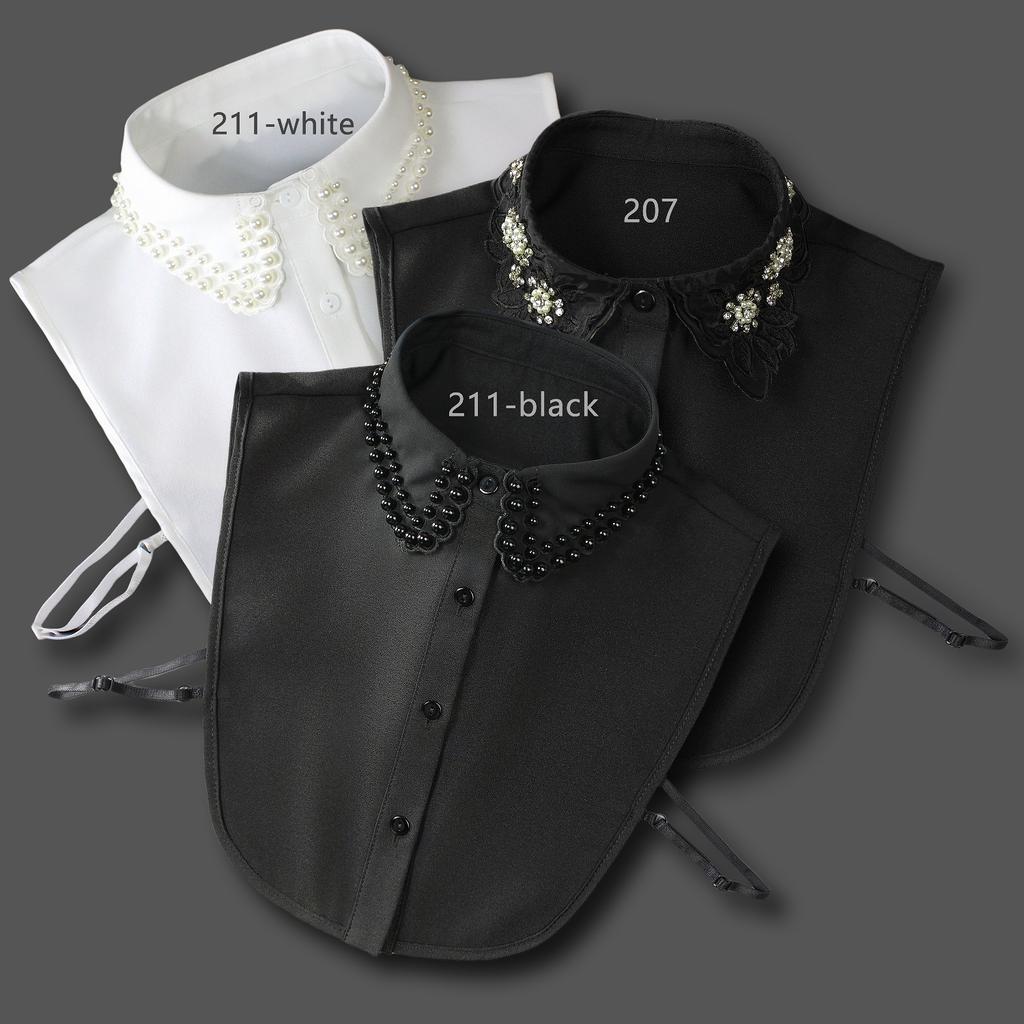 Perfect Match 1 Piece Of Exquisite Beaded And Diamond-Studded Women'S Detachable Collar, New Style With Shiny Rhinestones, Half-Shirt Fake Col