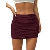 Women's Stretch High Waist Bodycon Skirt Designer Double Layer Casual Mini Skirt