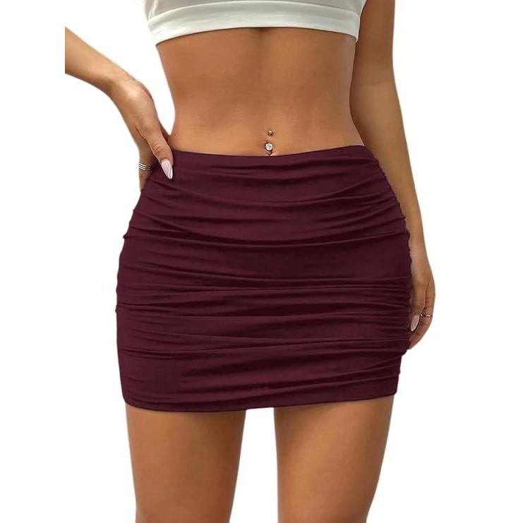 Women s Stretch High Waist Bodycon Skirt Designer Double Layer Casual Mini Skirt S