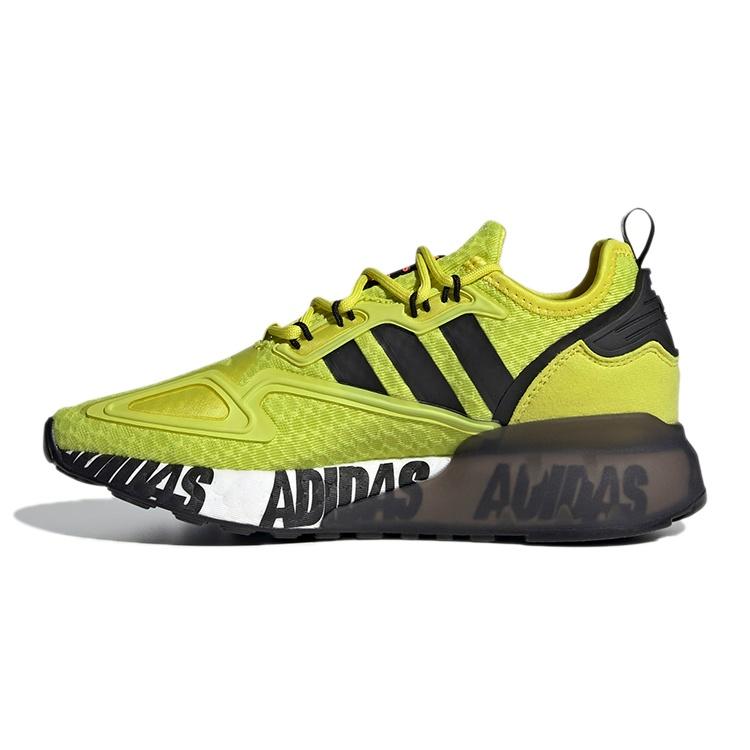 (GS) adidas ZX 2K Boost J Bold Logo Graphic - Acid Yellow Kids FY2638 EU 38