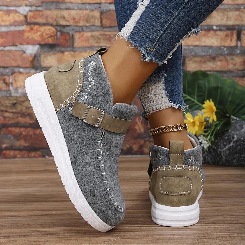 Fashion women's sneaker for patchwork color flat platform running shoes spring new faux suede sport shoes women plus size 43 sneakers
