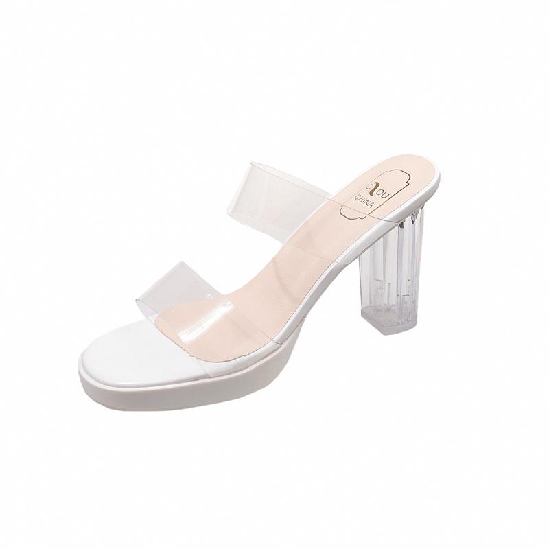 Transparent High Heels Women's New Summer Waterproof Table Sandals In 2025 with Thick Heels and Small Size Cool Slippers
