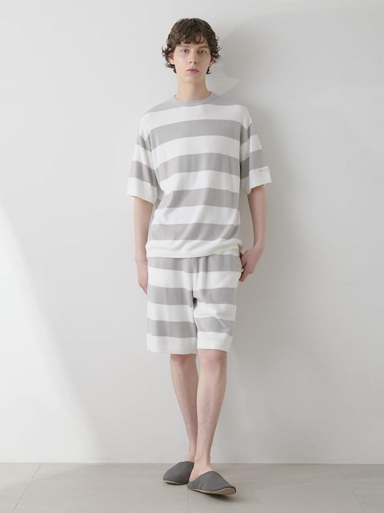 Gelato Pique HOMME Smoothie Lite2 Striped Shorts PMNP252902GRYM