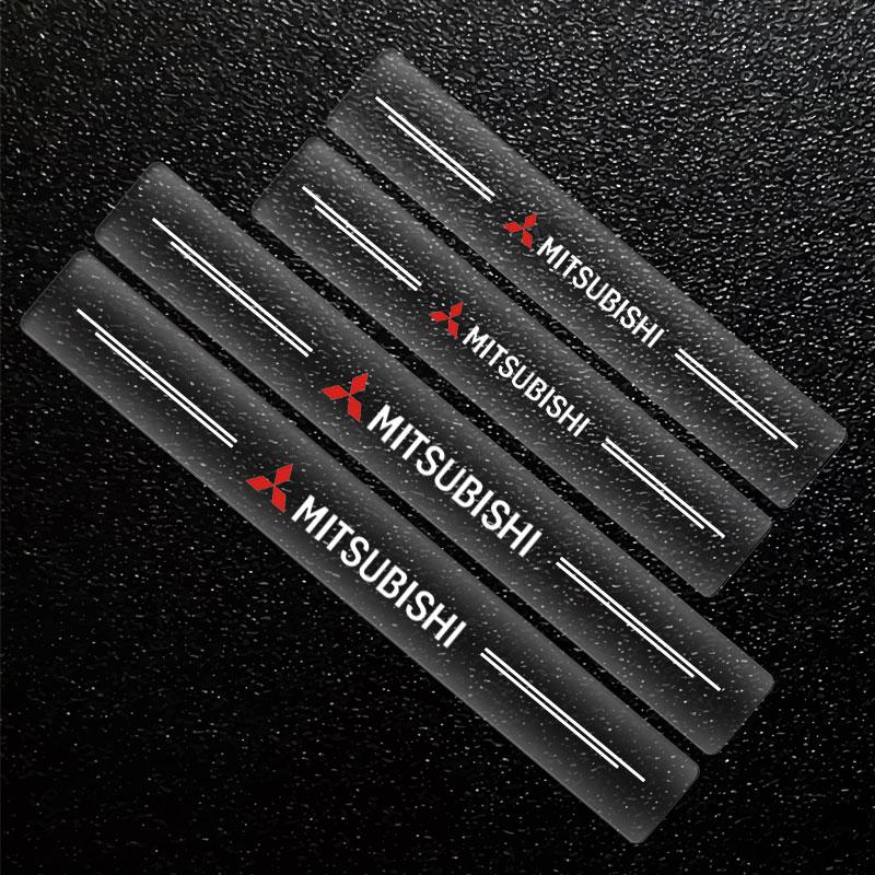 Car Threshold Protector Transparent Decorative Badge Sticker For Mitsubishi Asx Lancer Outlander Pajero Ralliart Car Accessories