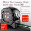 Self Locking Steel Tape Measure Black Fluorescent Tape 5M High Precision Thickened Wear-resistant Fall Resistant Measuring Tape