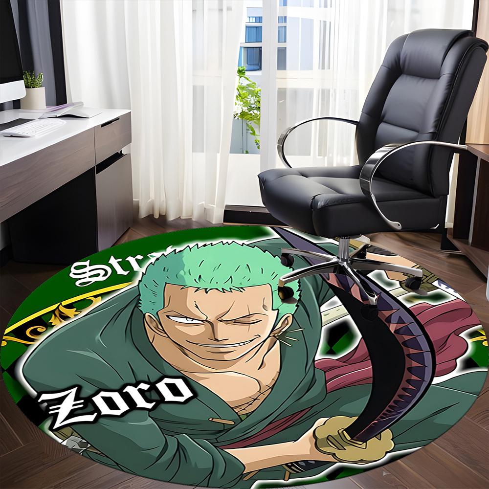 Zoro, StrawHatLuffy Office Round Area Rug, Indoor Mat Suitable For Office, Under Office Chairs Bedroom Living Room Home Decor, DT1212067