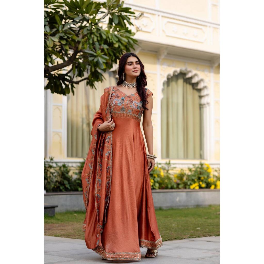 Party Wedding Wear Pakisatni Anarkali Suit Indian Bollywood Gown Dupatta Set