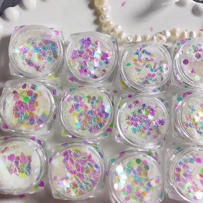 1 Pudełko Super Brokatowe Płatki do Zdobienia Paznokci Holograficzne Płatki Northern Nail Art Światła Laserowe Naklejka Akcesoria DIY Manicure