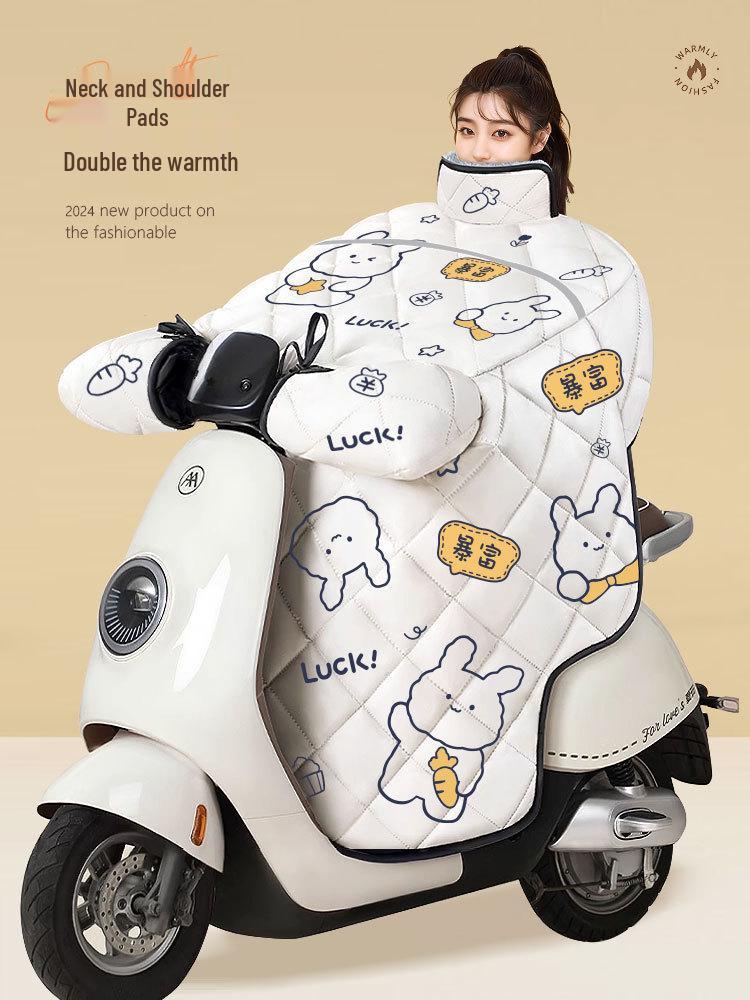 Universal All-Season Windproof Electric Vehicle Windshield with Thick Winter Fleece