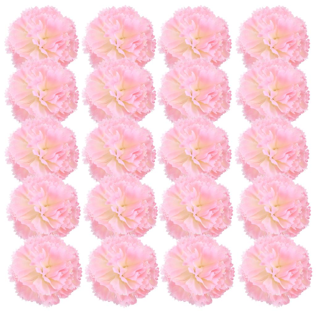 20 Stück Simulierte Nelkenblütenköpfe Exquisite Künstliche Blüten für Hochzeit DIY Basteldeko Romantische Heimparty-Arrangements