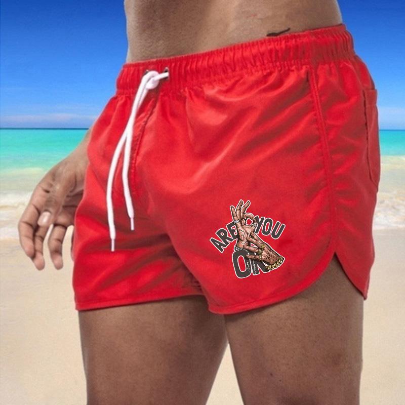 

BBK-56 Летние новые мужские быстросохнущие плавки спортивные штаны купальный костюм пляжные шорты шорты для бега спортивные креативный баскетбольный принт 4XL красный