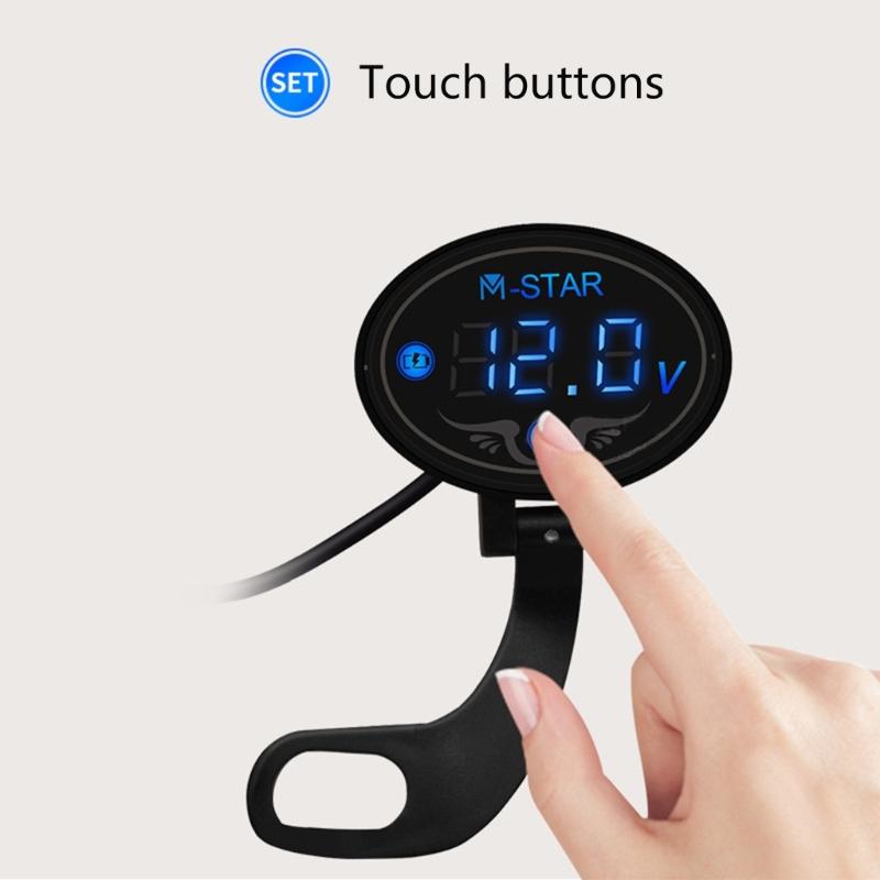 LED Digital Display Voltmeter DC 9V to 24V Voltage Panel Meter for Motorcycle Accessories Waterproof Voltmeter Gauge
