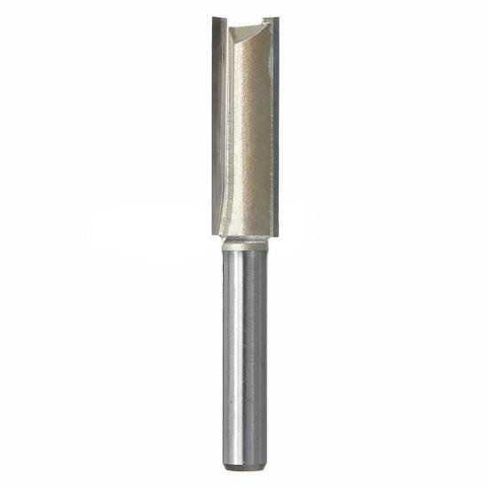 60mm Long 1/4 X 3/8 Inch Woodworking Straight Shank Dual Flute Router Bit Cutter