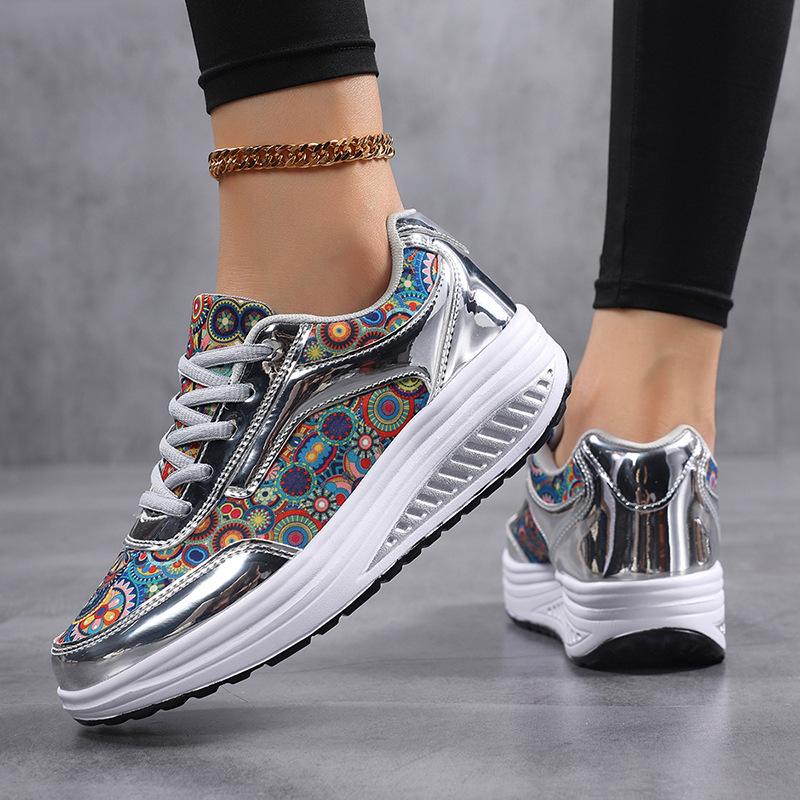 

European and American style heightening large size shoes new women s sports running shoes casual shoes women s shoes 42 срібний
