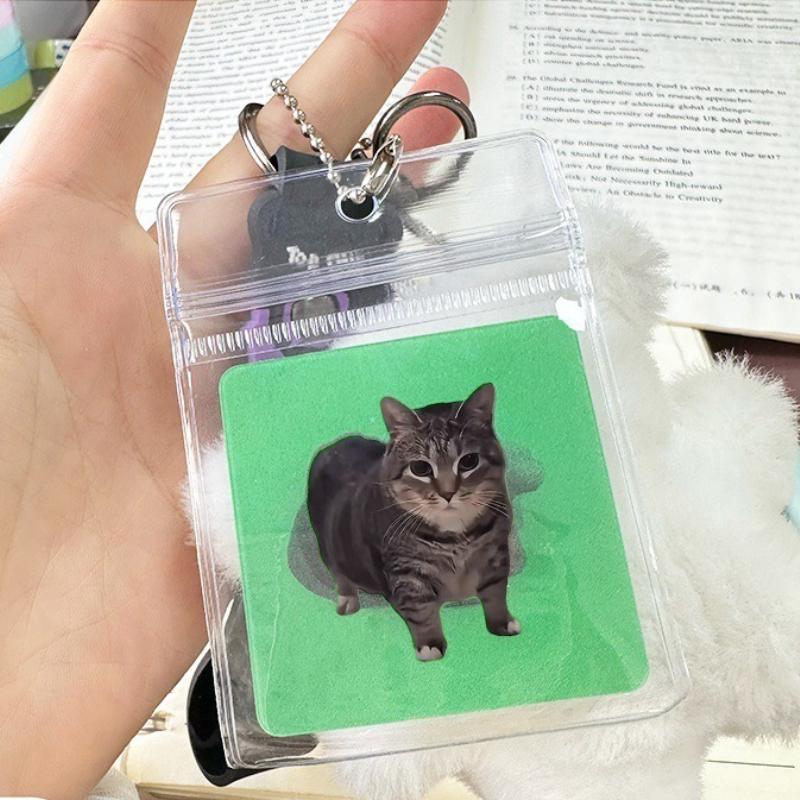 Oiiai Carta Lenticolare Creativa Gatto Effetto GIF Ornamento da Appendere per Auto Portachiavi Divertente per Alleviare lo Stress Accessorio per Telefono