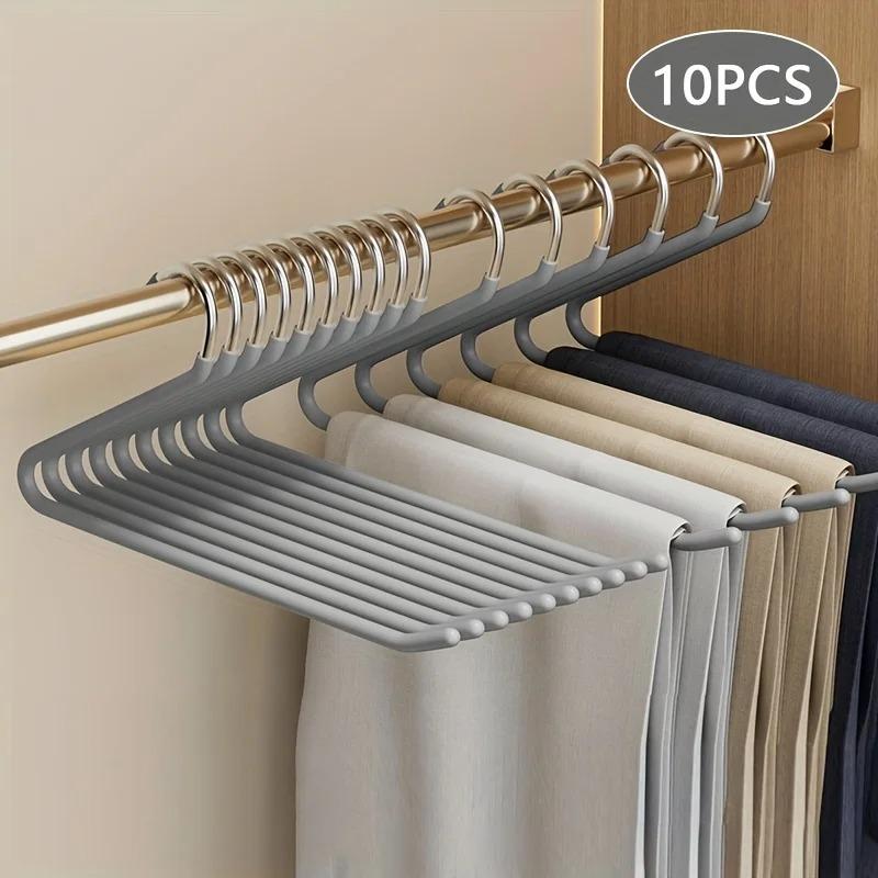 10-piece Space-saving Goose-shaped Z-type Trouser Hangers, Durable Metal Material,Multi-functional Trouser Storage,Home Supplies