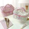 Shiny Pearl Star Makeup Bag Cute Zipper Cosmetic Organizer Women Portable Toiletry Case Female Cloth Handbag For Girls