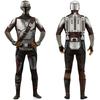 SW The Mandalorian Jumpsuit 3D Bodysuit with Head Cover Cosplay Costume Halloween Masquerade Performance Outfits for Adult Kids