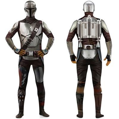SW The Mandalorian Jumpsuit 3D Bodysuit met Hoofdbedekking Cosplay Kostuum Halloween Maskerade Performance Outfits voor Volwassenen Kinderen