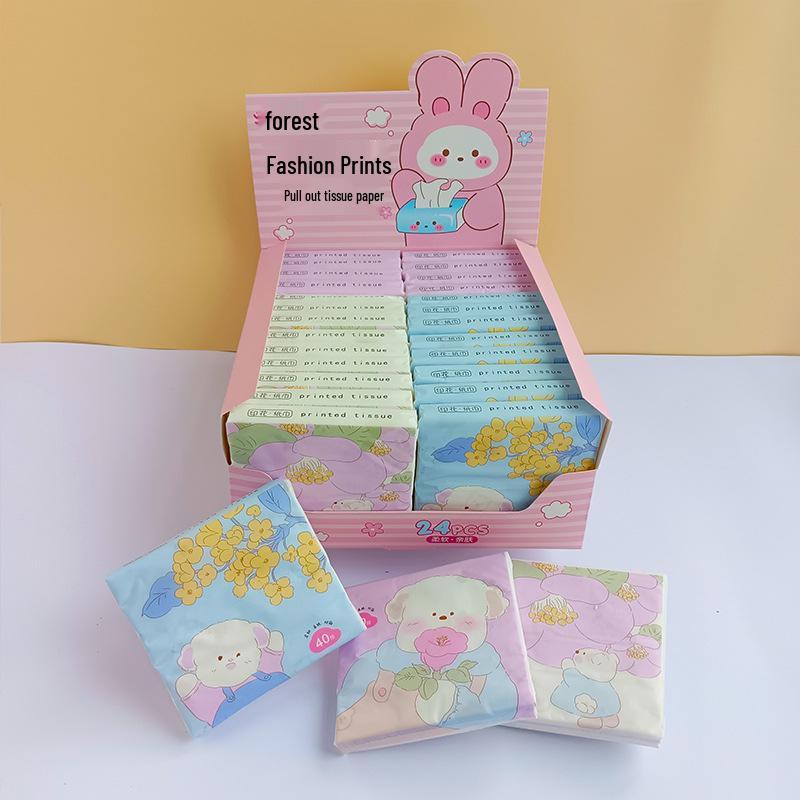 Stylish Portable Pocket Tissue Pack - 40 Sheets of Printed Facial Tissue