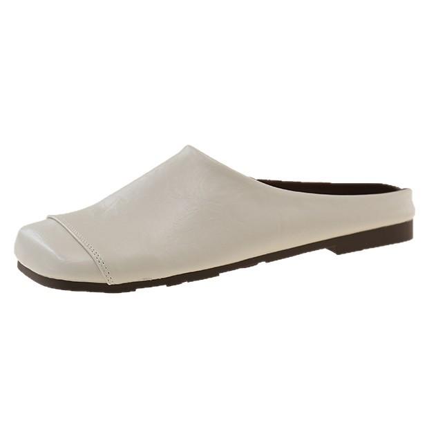 French flat-bottomed Birkenstock versatile bag head half slippers women's shoes 2025 new spring and summer retro niche lazy single shoes