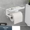MDNG Carbon Steel Punch-Free Bathroom Tissue Holder with Storage Shelf