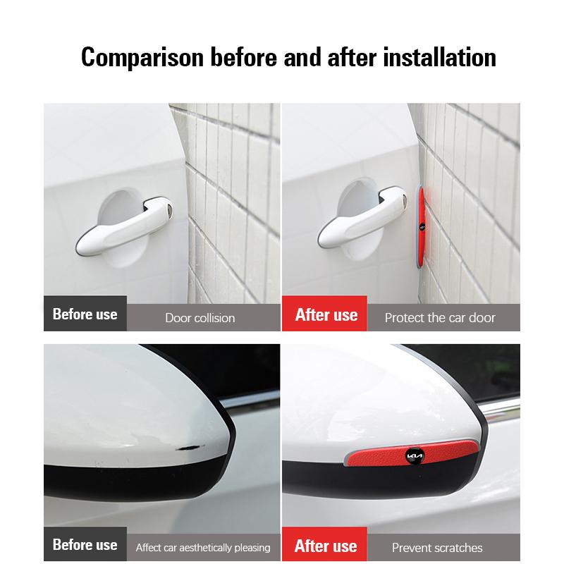 BGXIMK1 4Pcs Car Anti-collision Strip Silicone Protection Pad For KIA K3 Sportage Carnival K5 Seltos Pegas KX1 EV5 Sonet EV6 K4 EV3 Ceed