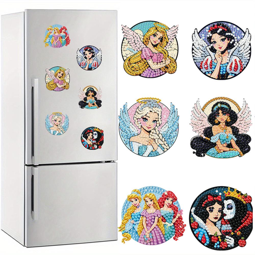 6Pcs Angel Series Diamond Art Fridge Magnet Diamond Painting Refrigerator Magnet DIY Fridge Stickers for Fridge Whiteboards