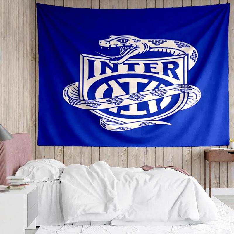 Inter Milan Crest Tapestry, Unique Design Tapestry, Suitable for Bedroom,Livingroom, Playroom,Heartwarming Fan Holiday Gifts