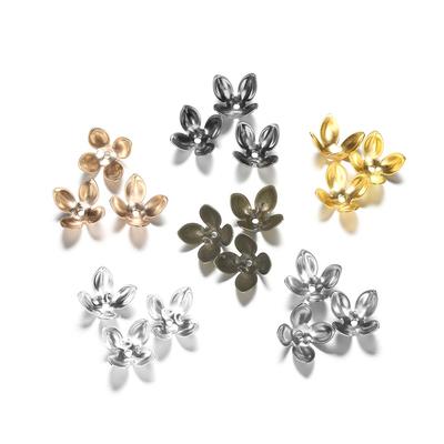 50 teile/los 15x8mm Eisen Vergoldet Perlen Kappen Blume Erkenntnisse blütenblatt Spacer Bead Cap Charms Für schmuck Machen