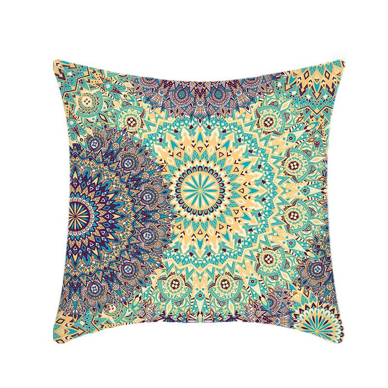 Spliced Colorful Mandala Traditional Ethnic Pattern Car Throw Pillows, Sofa Bay Window Pillow Covers and Cushions