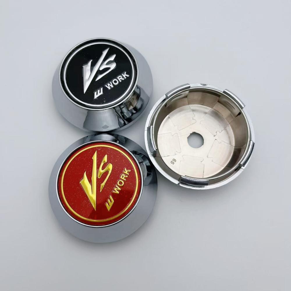 4pcs 60mm 64mm 65mm 68mm 69mm VS W Work Logo Badge Car Wheel Center Caps Replace Accessories Wheels Rim Hub Hubcaps Centre Cover