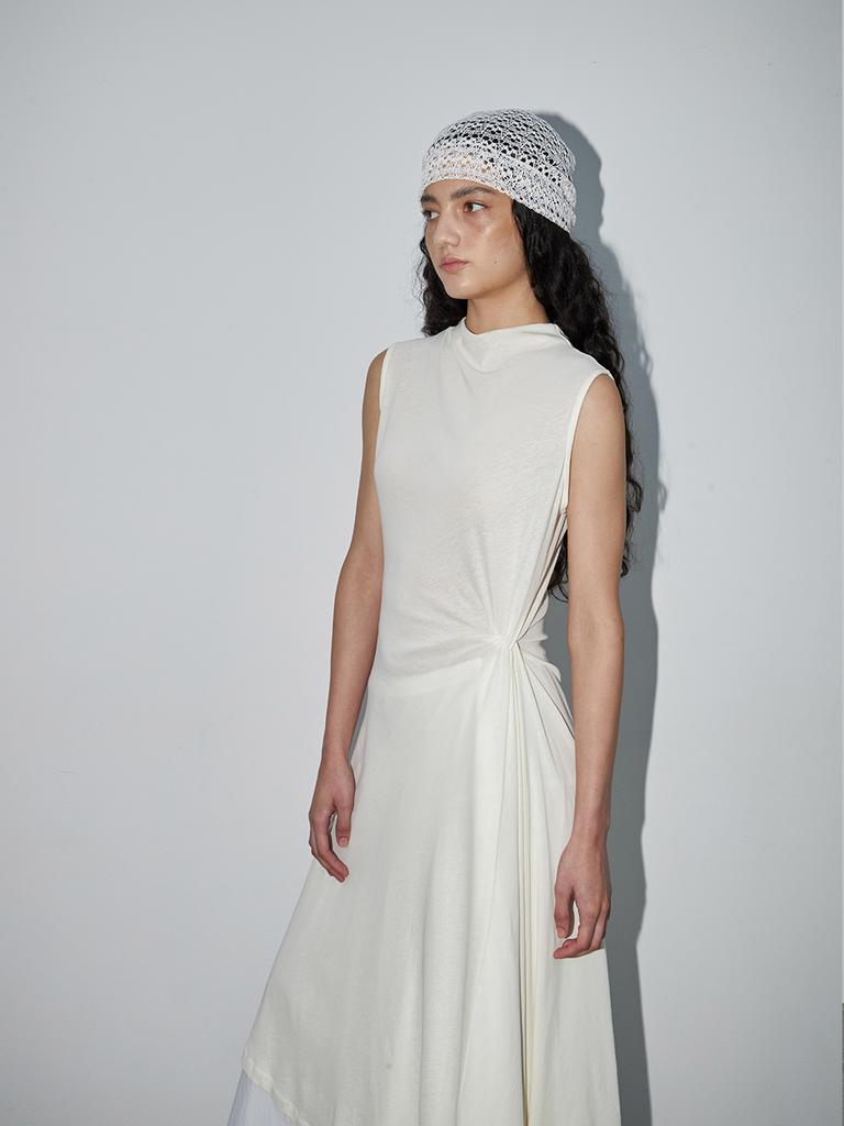 Text Room Toba Knotted Dress Light Yellow