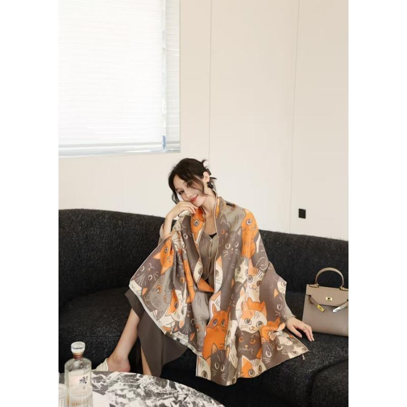 Women S Double Sided Faux Cashmere Warm Shawl Fashion Versatile Cape Scarf