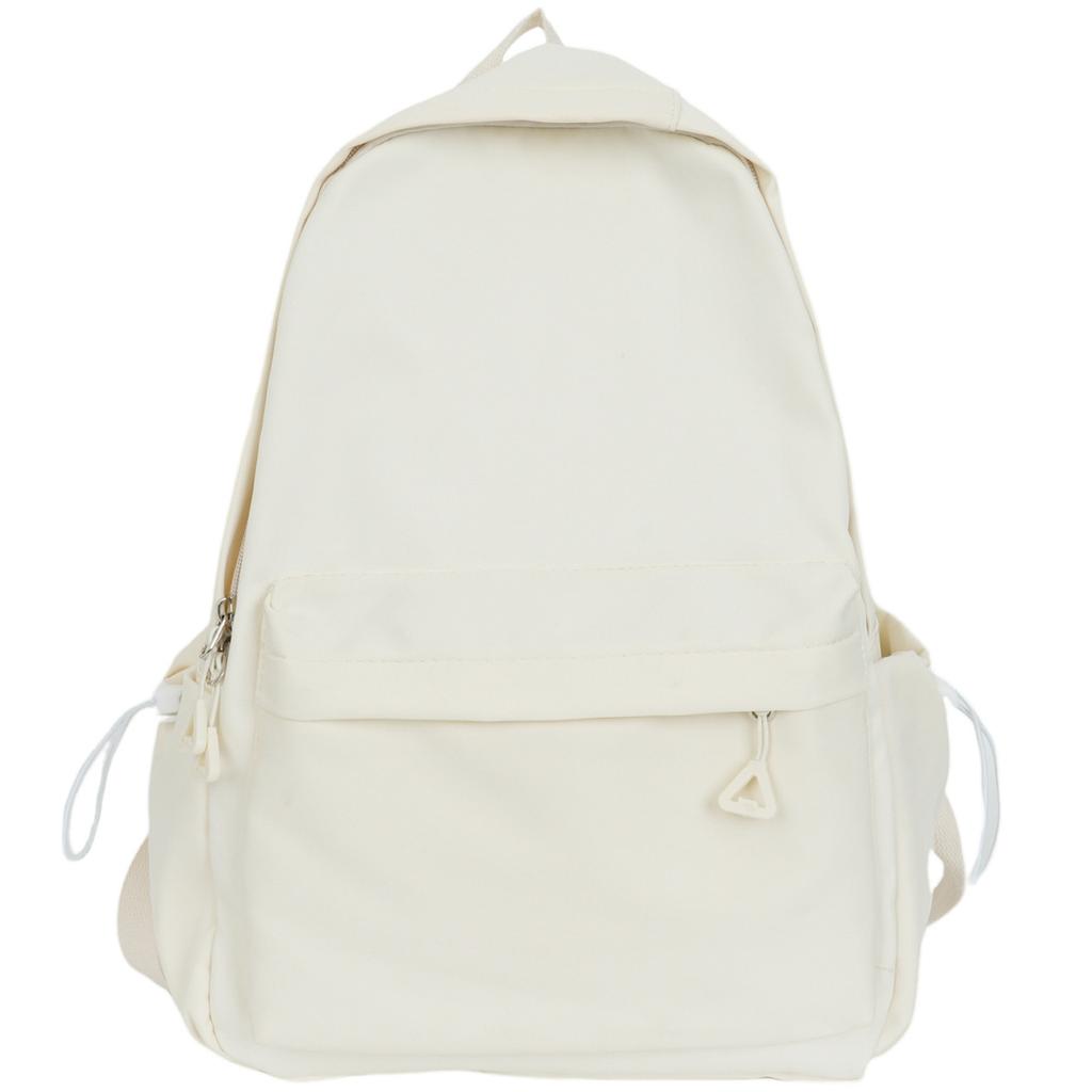 Simple Backpack Female Versatile Solid Color Casual Backpack Simple Large Capacity Junior High School Student Schoolbag