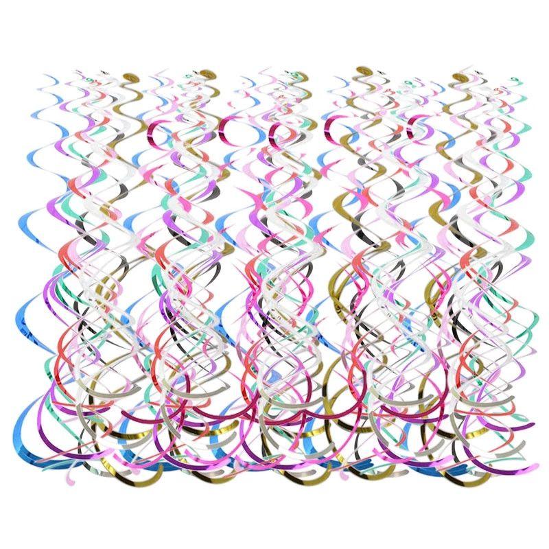 Multicolor Hanging 6pcs Spiral Swirls Birthday Wedding Party Decoration Ceiling