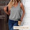 JPNTKY Women's Fashion Casual V-Neck Sleeveless Blouses & Shirts