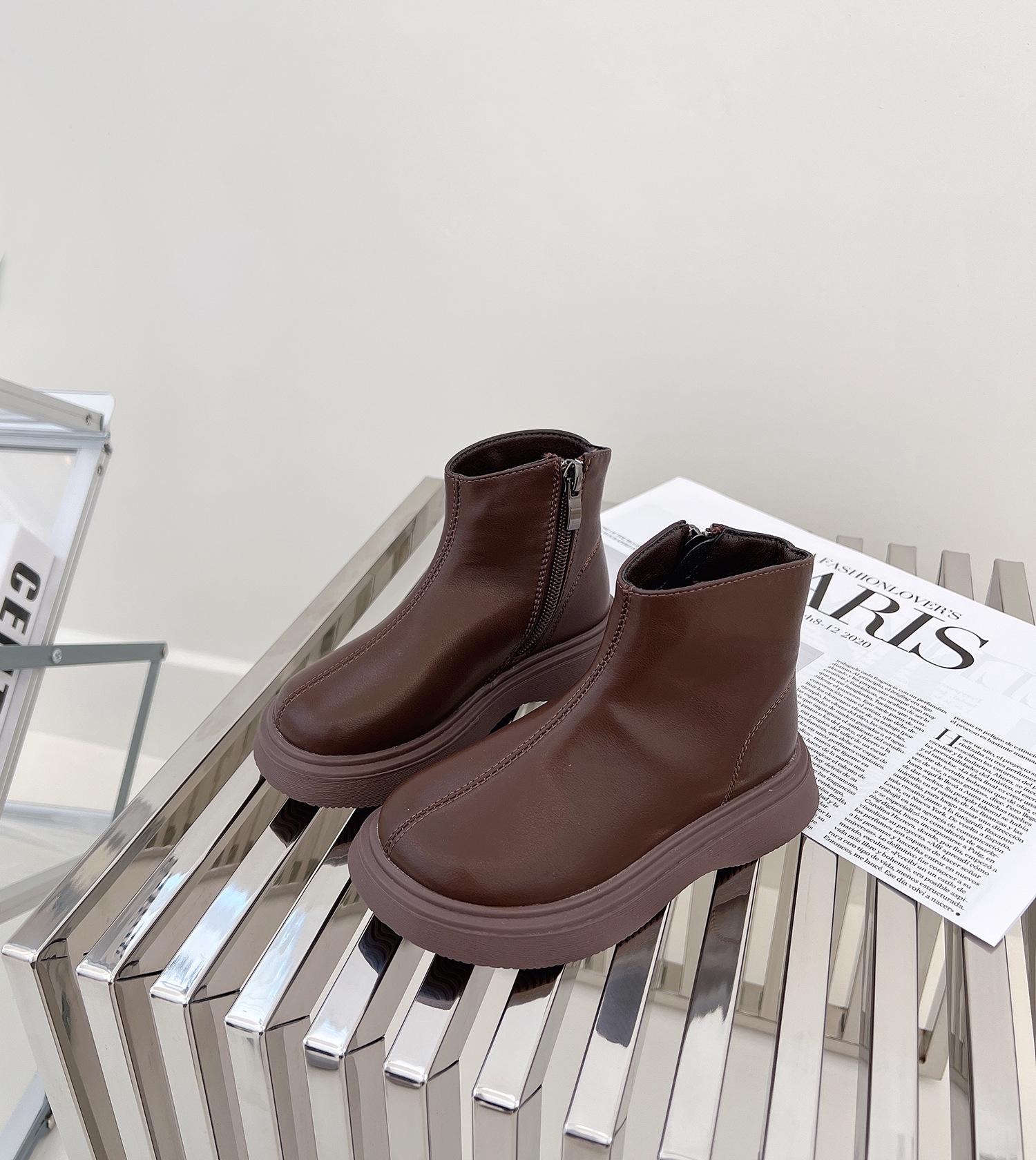 

Детские ботинки «мартенсы» Xia Meng - Модные ботильоны на осень/зиму 2025 для девочек и мальчиков EU 28 / 17.8 cm коричневый