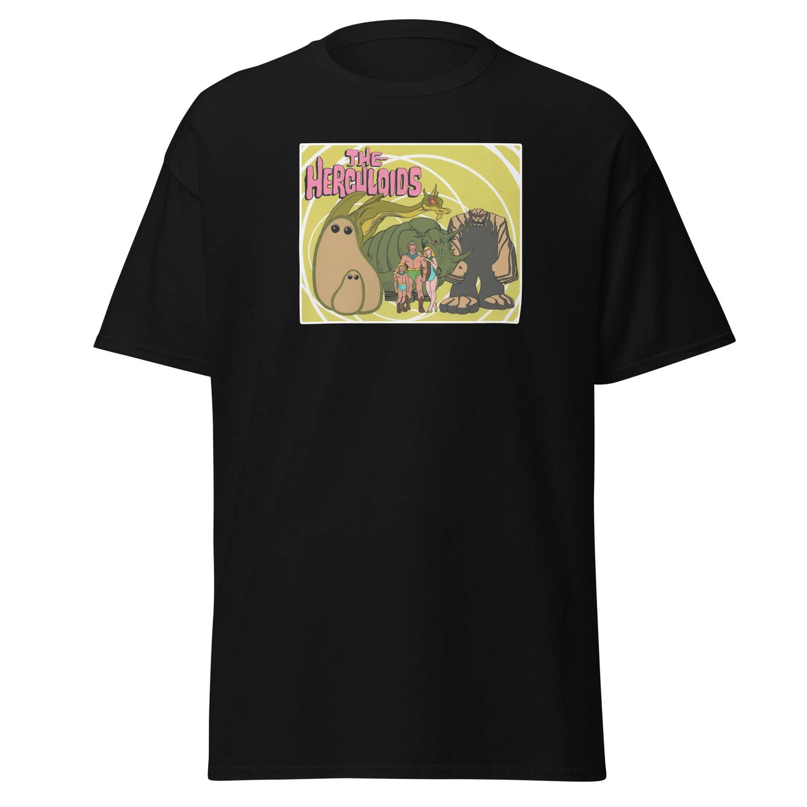 The Herculoids Cartoon Black Graphic Tee Shirt Unisex classic tee XL