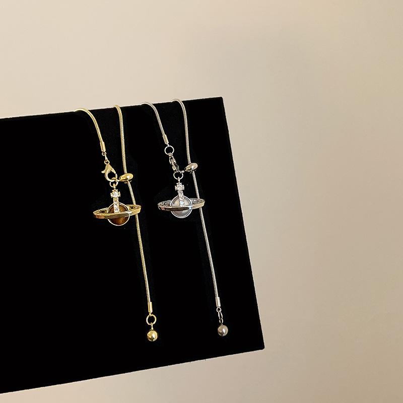 Κολιέ Τρισδιάστατο Πλανήτη Γυναικείο Ελαφρύ Πολυτελές Υψηλής Αίσθησης Μόδα ιδιοσυγκρασία Κομψή μετακίνηση Ευέλικτη αλυσίδα για πουλόβερ στον λαιμό