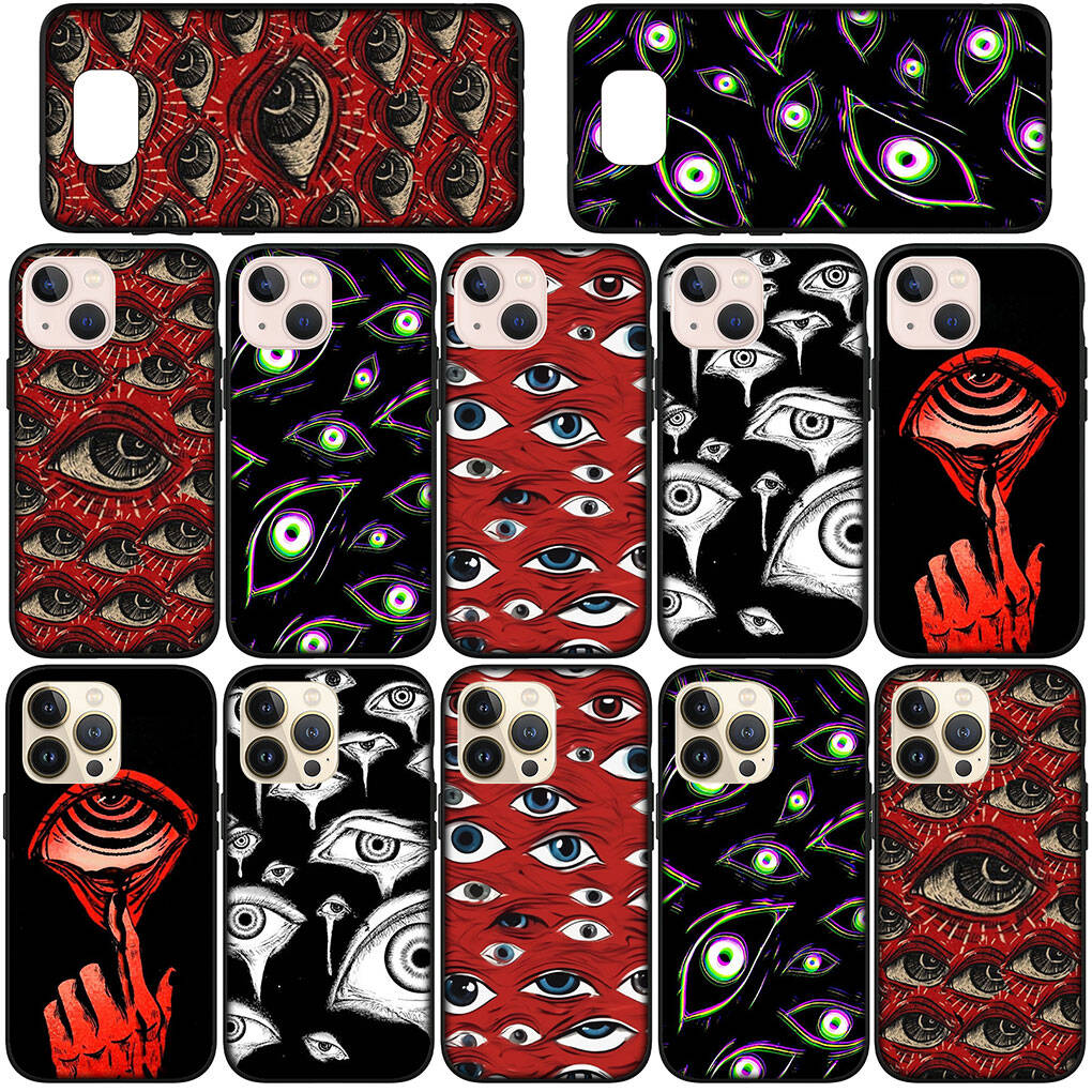 Phone Case for Samsung Galaxy S25 S23 S22 S24 Ultra FE S8 A05 A06 A15 A16 A36 A37 A35 A54 A24 A55 A56 A57 A25 A26 A53 A17 Spooky Scary Face Eyes Cover