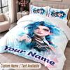 Custom Name Text 3Pcs Bedding Set Arcane Duvet Cover And Two Pillowcases