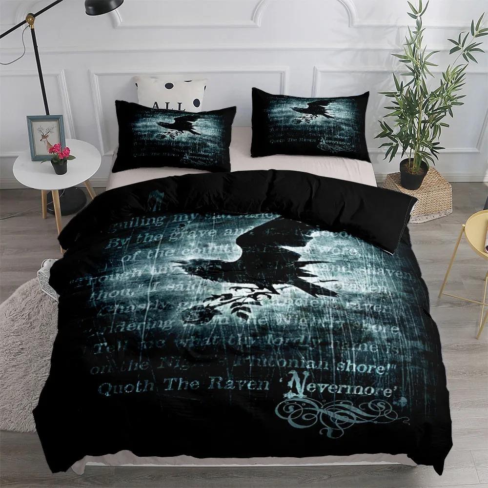 

Dusk Raven Poe пододеяльник комплект King Queen Double Full Twin Single Size комплект постельного белья EU single(135x200cm)