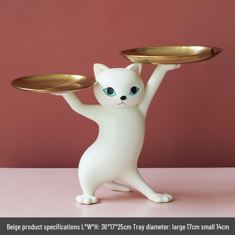 Charming Cat Sand Sculpture Key Tray - Perfect for Living Room Decor or Housewarming Gift