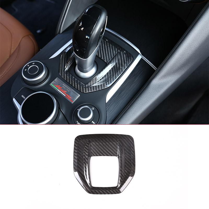 

Real Carbon Fiber For Alfa Romeo Giulia Stelvio 2017-2019 Car Shift Panel Cover Decorative Sticker Car Interior Accessories